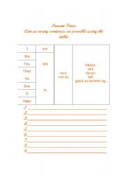 English Worksheet: Present Tense