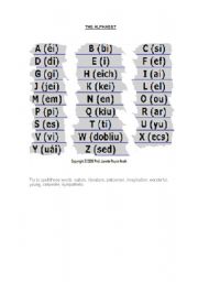 English worksheet: Numbers and the alphabet