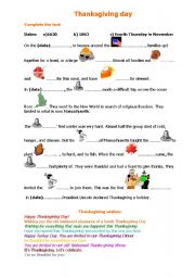 English Worksheet: THANKSGIVING DAY