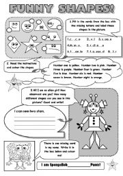 English Worksheet: FUNNY SHAPES! - SHASPES VOCABULARY REVISION