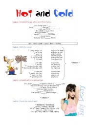 English Worksheet: Song: Hot and Cold - Katy Perry