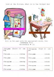 English Worksheet: part 2/2: countable,uncountable (food) -FRIDGE EXERCISE