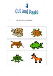 English worksheet: Cut & Paste the animals!