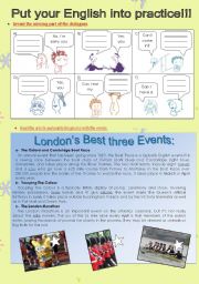 English Worksheet: Can/cant, Reading Comprehension about Londons festivals