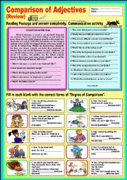 English Worksheet: Comparison of adjectives  (Review)