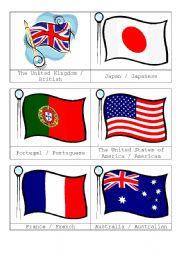 English Worksheet: Flags, Countries and Nationalities