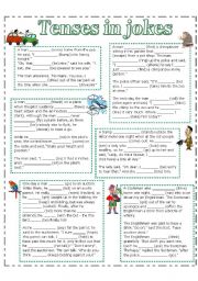 English Worksheet: Tenses in jokes