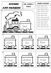 English Worksheet: COLOURS AND NUMBERS TRAIN