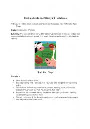 English worksheet: Barnyard Hulabaloo- Book and Activity