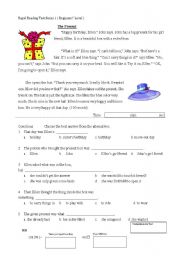 English worksheet: Rapid Reading Material 1 