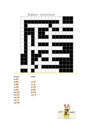 English Worksheet: crossword numbers