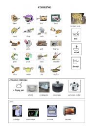 English Worksheet: Cooking and food prep