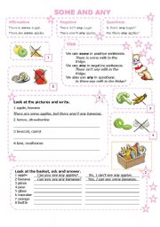 English Worksheet: SOME AND ANY