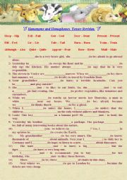 English Worksheet: Homonyms and Homophones. Tenses Revision: Present Simple, Present Continuous, Past Simple, Past Continuous, Future Simple.