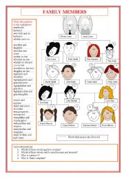 English Worksheet: Family members