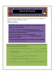 English worksheet: FCE WORD FORMATION