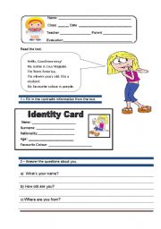 English Worksheet: Elementary Test