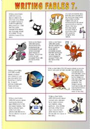 English Worksheet: Writing Fables 7. (+Acting Out Scenes, Role Playing)