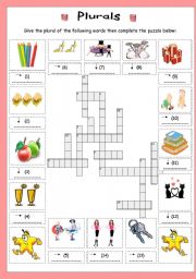 English Worksheet: plurals puzzle