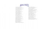 English worksheet: analogies