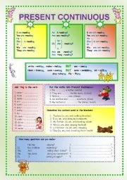 English Worksheet: PRESENT CONTINUOUS