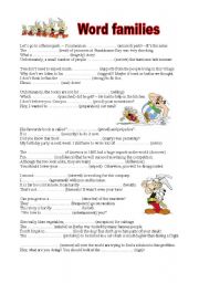 English Worksheet: Word families