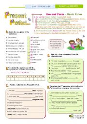 Verb Tenses - Basic Rules: Use and Form + Practice  -  The Present Perfect Tense