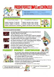 English Worksheet: Present Perfect Simple and Continuous