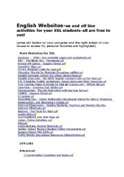 English Worksheet: Awesome ESL Websites