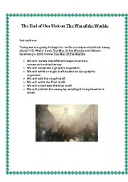 English worksheet: The End of Our Unit on The War of the Worlds