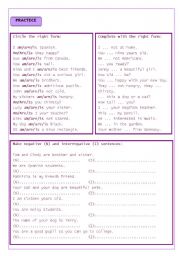 English Worksheet: To Be Present Simple-Practice