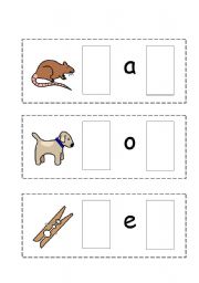 English worksheet: Beginning and Ending Sounds Activity Cards and Worksheet