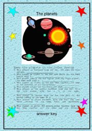 English Worksheet: The Planets 