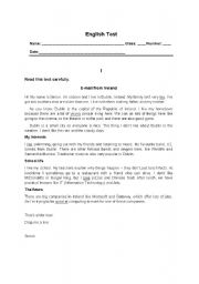 English Worksheet: English Test - 10th grade - Personal Information (vocational school)