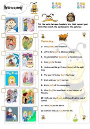 English Worksheet: what did they do yesterday?