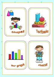 Classroom objects and symbols Set (3) - Vocabulary associated with Mathematics