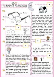 English Worksheet: The history of reading glasses