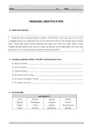 PERSONAL IDENTIFICATION