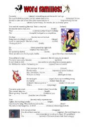 English Worksheet: Word families 