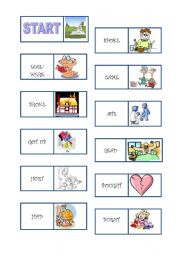 English Worksheet: irregular verbs domino