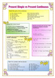 English Worksheet: PRESENT SIMPLE vs PRESENT CONTINUOUS