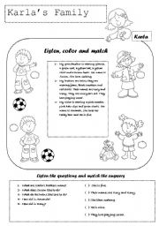 English Worksheet: KARLAS FAMILY