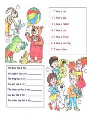 English Worksheet:  I have a ...