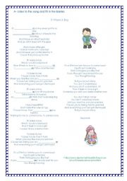 English Worksheet: Song  