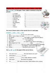 English Worksheet: make-do; say-tell etc