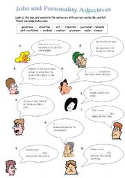 English Worksheet: Jobs and Personality Adjectives