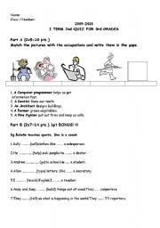 English Worksheet: quiz on jobs