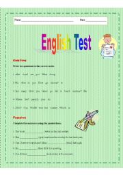 English worksheet: English Intermediate Test