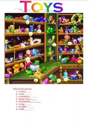 English Worksheet: Toys (matching)