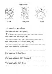 English Worksheet: Possesives